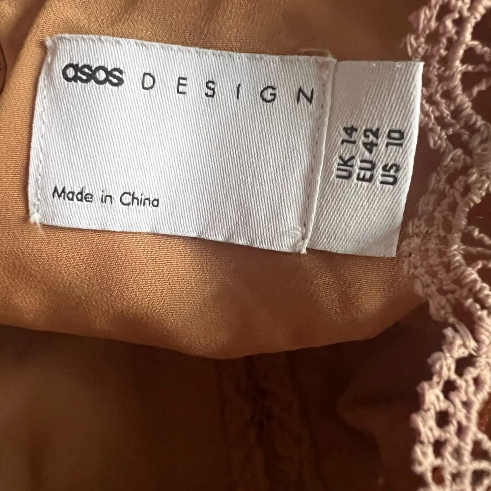 Asos Design Lace Contrast Mini Dress with Pleated Sleeves & Skirt, 10 - Picture 7 of 8